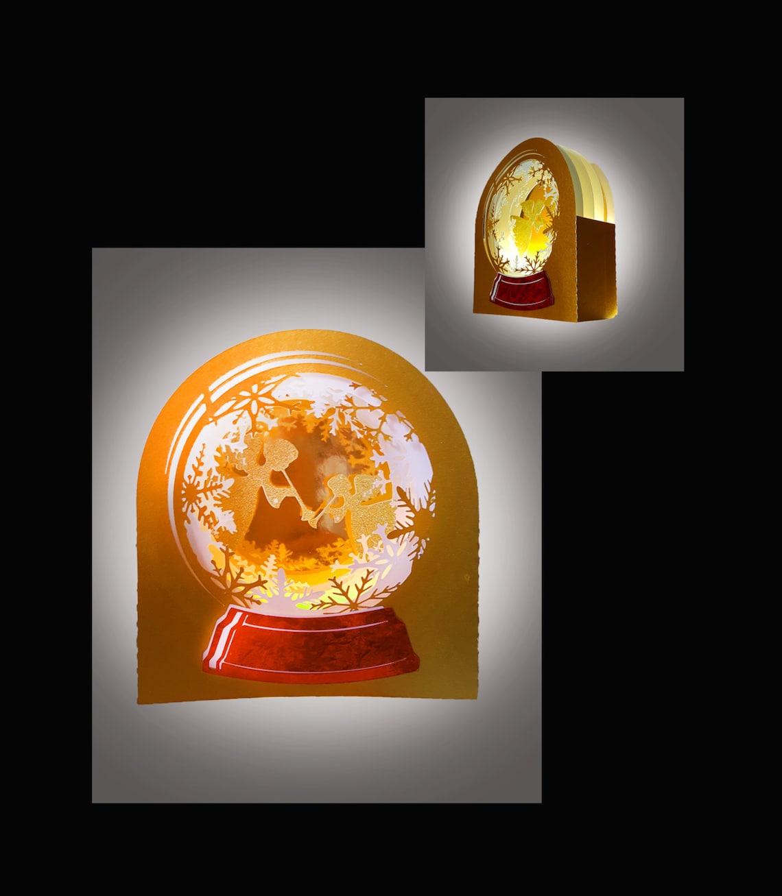 Snow Globe Card Angles Template Etsy UK