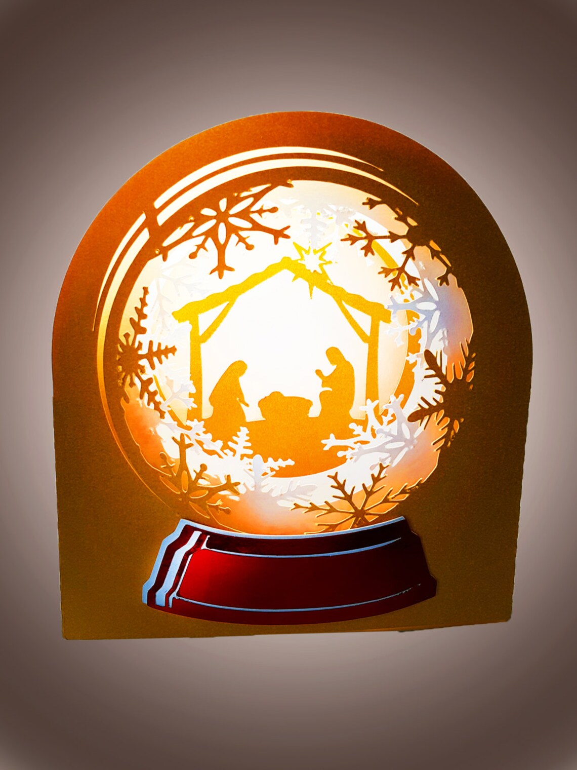 Snow Globe Nativity Scene Box Template Etsy UK