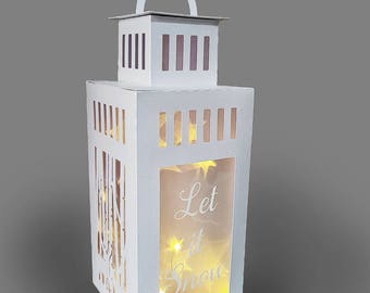 Let it Snow Christmas Lantern with decals Template