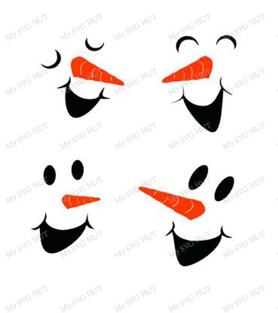 Snowman Faces Set 2 Template - Etsy UK