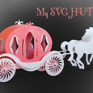 3D SVG PDF Princess Carriage SVG digital download