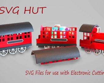 3D SVG Steam Train with Carriage and removable lid DIGITAL download