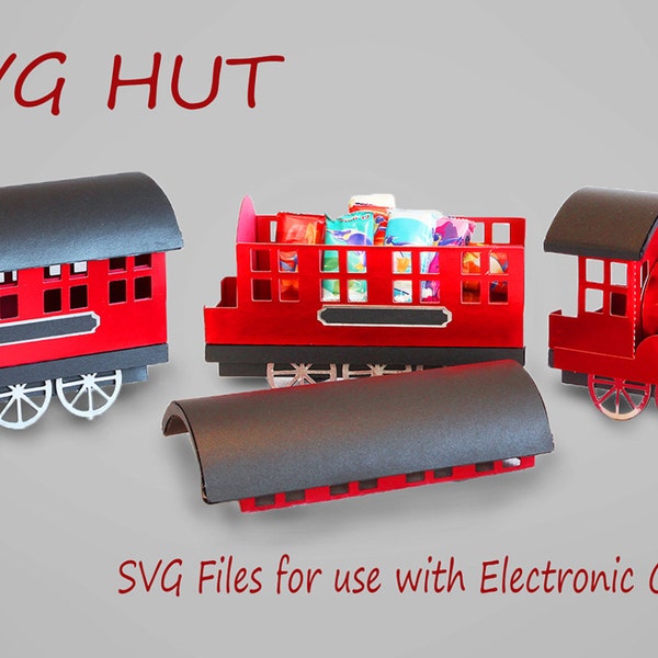 3D SVG Steam Train with Carriage and removable lid DIGITAL download