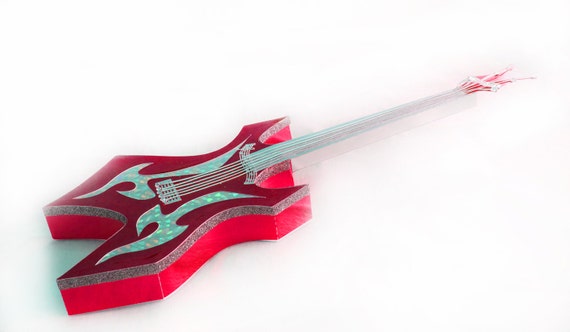 Download 3d Electric Guitar Gift Box Svg Pdf Cricut Digital Download Etsy