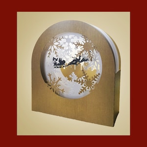 Fiocchi di neve e villaggio shadow box carta modello