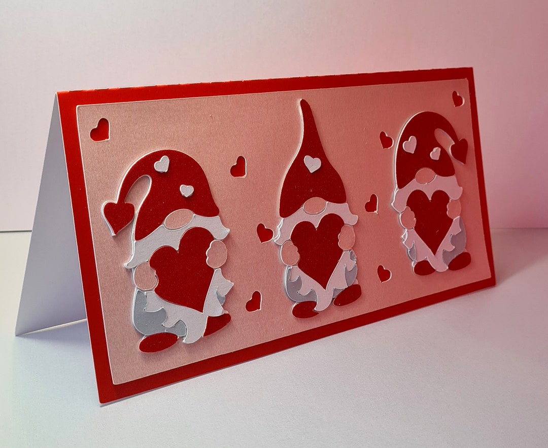 Gnome Valentine Card Template Digital Download - Etsy