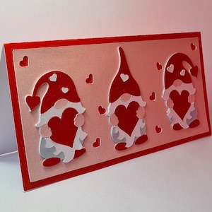 Gnome Valentine card template digital download
