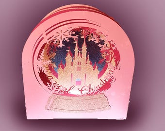 Snow Globe Magical Christmas Box Card Template