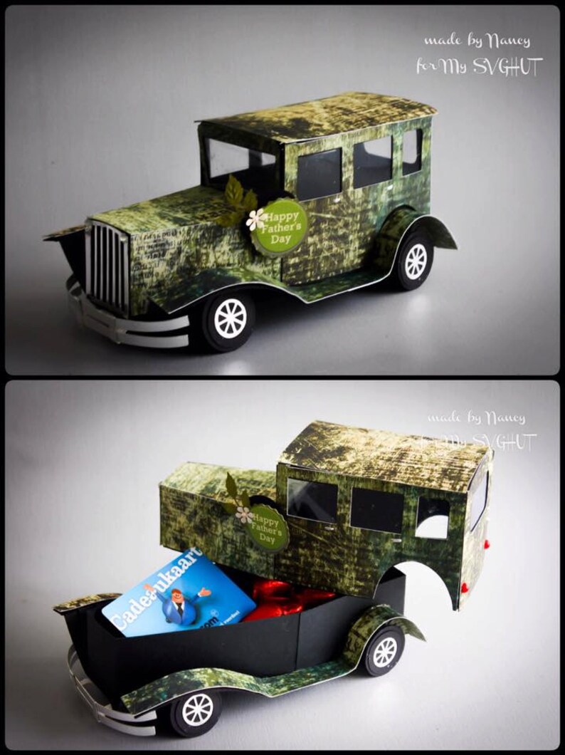 Download 3D SVG Vintage Car gift box DIGITAL download | Etsy