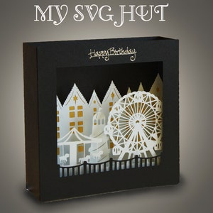 3D SVG PDF Fun Fair Thema Box Karte digitaler download