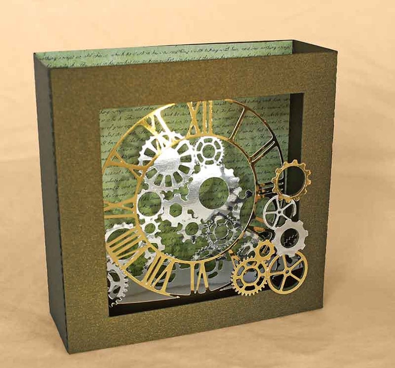Download 3D SVG Box card clockwork design svg png dxf digital download | Etsy