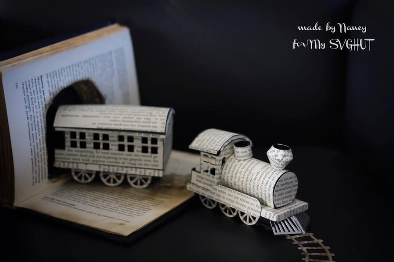 3D SVG Steam Train with Carriage and removable lid DIGITAL download image 2