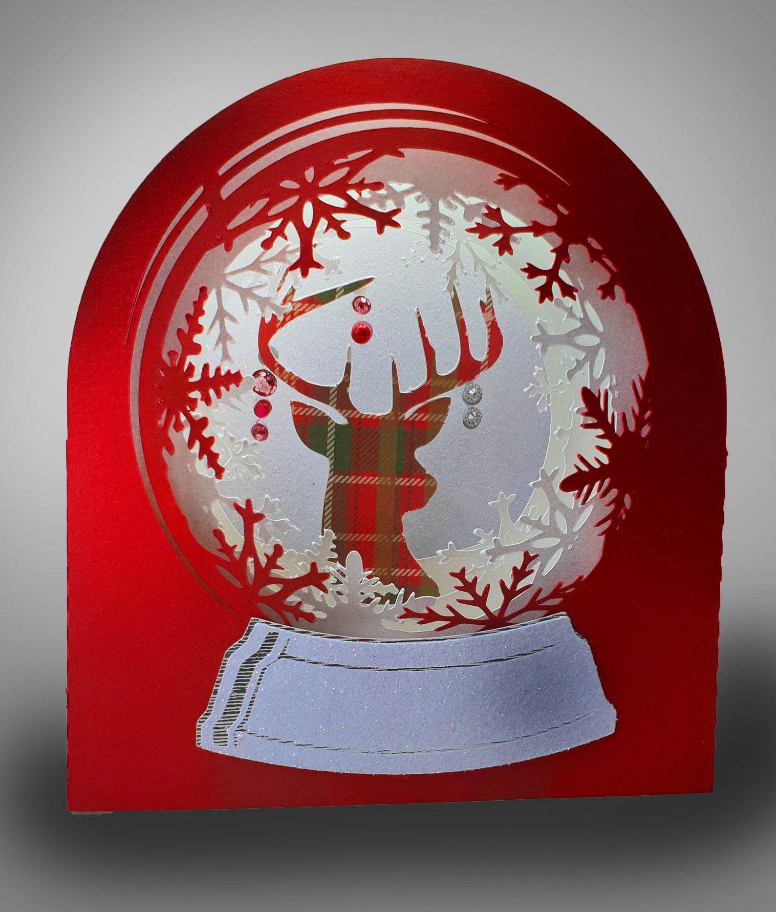 Snow Globe Winter Stag Digital Template Etsy UK