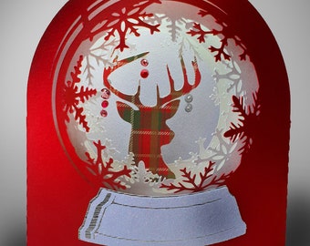 Snow Globe Winter stag digital template