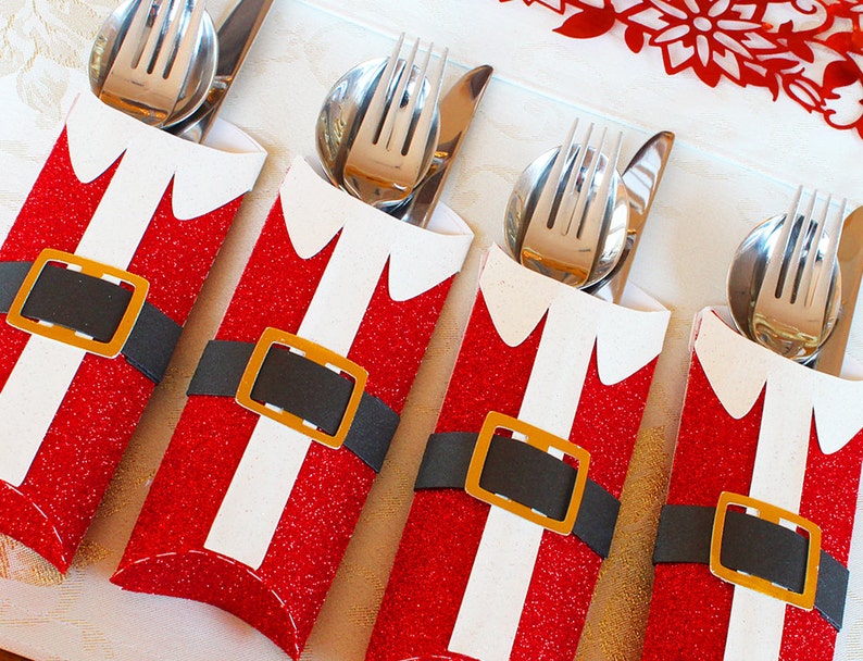 3D SVG PDF Santa Cutlery holder DIGITAL Download Etsy