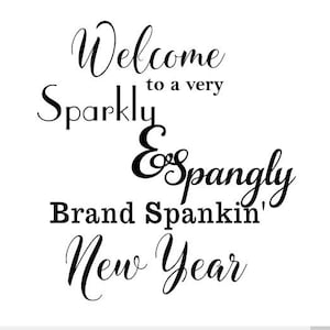 NEW YEAR welcome Window decoration or cutting board template