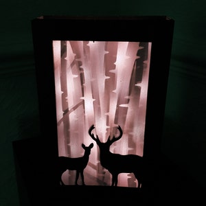 Forest Lights Light up box card template