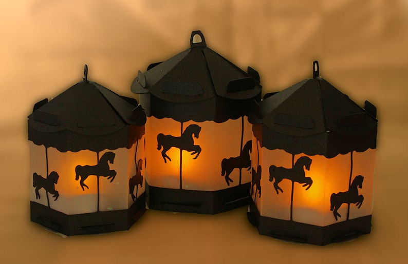 3D SVG Pony carousel Lantern SVG digital file Etsy