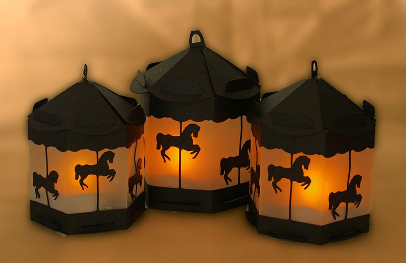 Download 3D SVG Pony carousel Lantern SVG digital file | Etsy