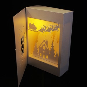 3D SVG Shadow Box Lanterne Bonhomme de neige