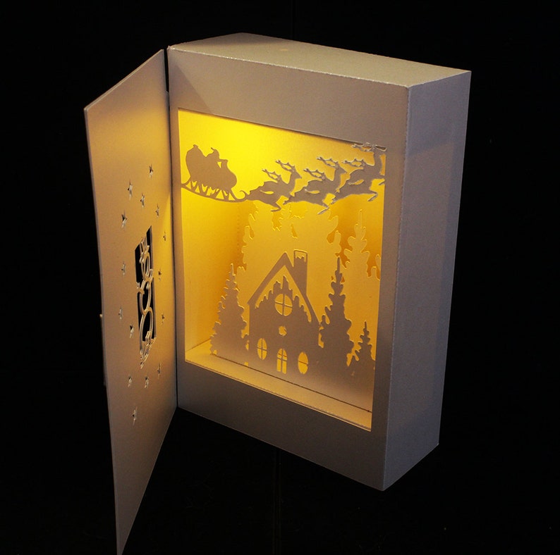 Download 3D SVG Shadow Box Lantern Snowman | Etsy