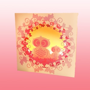 Owl greeting card Mothers day etc  template