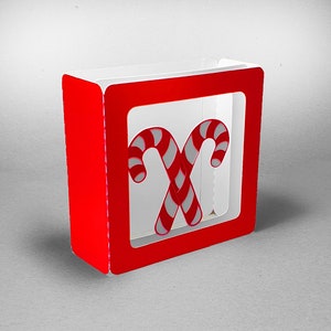 Candy Cane design 4 pollici quadrato box card modello di carta