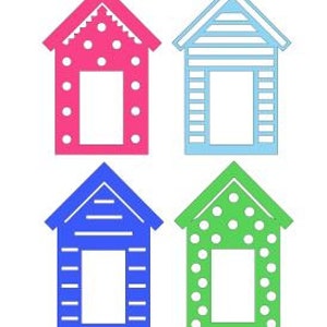 SVG PDF  set of 4 Beach hut designs DIGITAL download