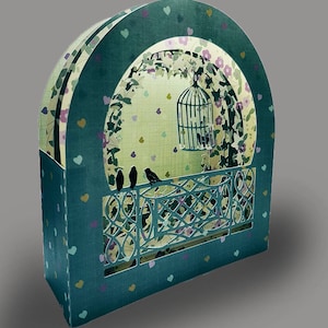 Petits oiseaux boîte modèle de carte