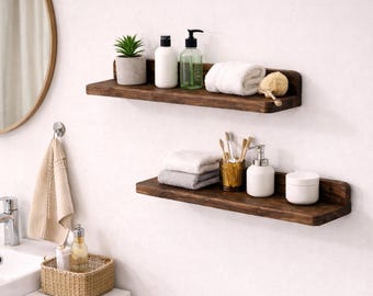 Rustic Wooden Shelf | Reclaimed Wood Floating Shelf | Custom lengths available