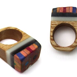 Chunky wooden Pencil Rings image 2