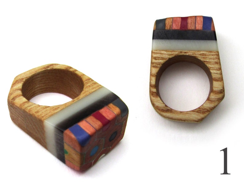 Chunky wooden Pencil Rings image 2