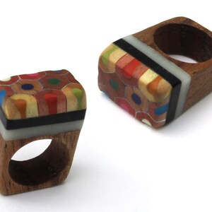 Chunky wooden Pencil Rings image 5