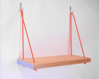 Hanging Rope Shelf floating shelving scaffold board shelf recycled pallet alcove handmade UK made to measure shelving custom rustic modern