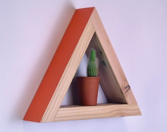 Floating Triangle Shelf shelving wall hanging wall art furniture recycled pallet handmade UK made to measure custom size modern eco