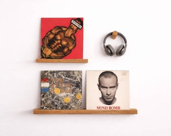 Hardwood Beech Vinyl Record Display Shelves, Wall Shelves for Vinyl Records, Album Display Shelves, Vinyl Records Holder