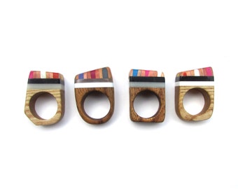 Chunky wooden Pencil Rings