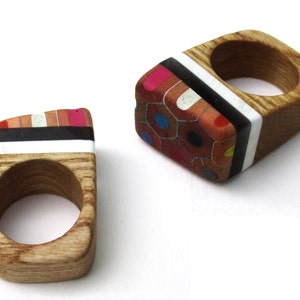 Chunky wooden Pencil Rings image 3