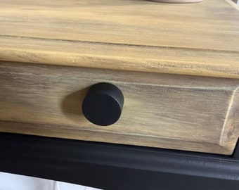 ALL BLACK Wooden Cupboard Door Knob Furniture Handle Drawer Pull Wood Peg Hand Painted Modern Scandi Kitchen Dresser Wardrobe Cabinet UK