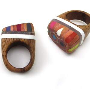 Chunky wooden Pencil Rings image 4