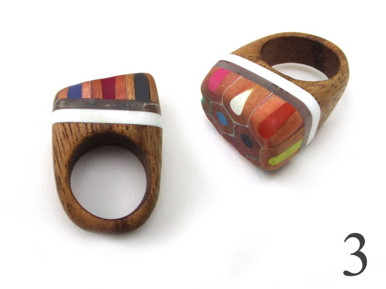 Chunky wooden Pencil Rings image 4