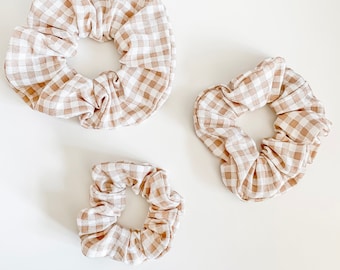 Gingham Scrunchie, Jersey Scrunchie, Stone Scrunchie, Bandeau assorti, Bandeau noué, Turban Headwrap, Scrunchie surdimensionné