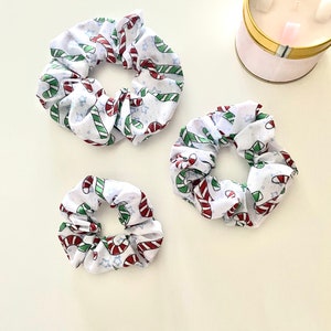 Candy Cane Christmas Hair Scrunchie - Festive Hair Accessory