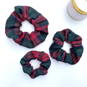 Red Tartan Scrunchie, Red Hair Scrunchie, Oversized Scrunchie, XL Scrunchie, Scottish Tartan, Red Tartan Hair Tie, Stocking Filler