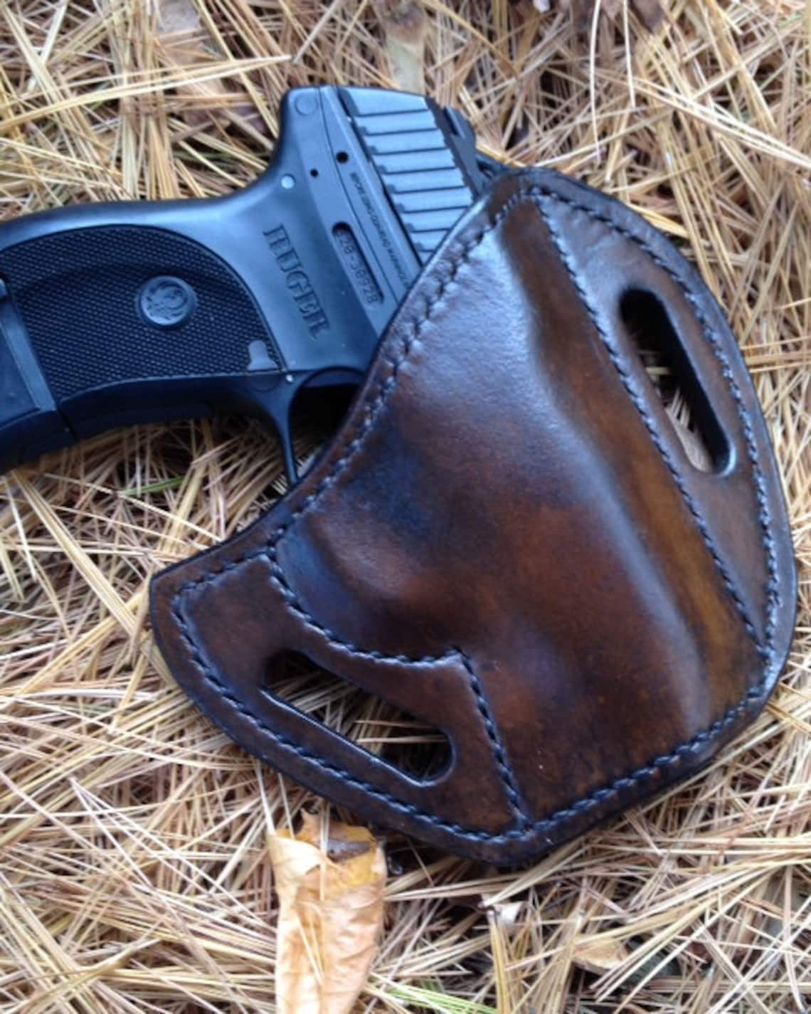 Ruger LC9 Lc9s Holster Custom Handmade Leather Pancake Style Etsy