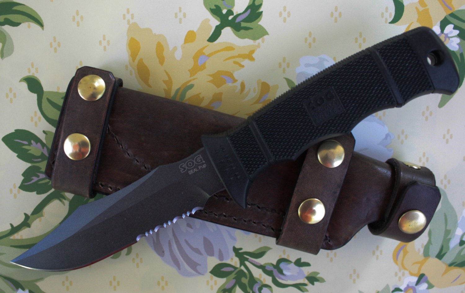 Sog Seal Pup Scout horizontal Carry Handmade Leather Sheath Etsy