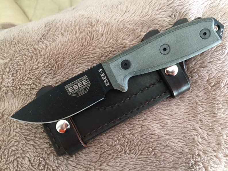 Handmade Esee 3 or RAT 3 Leather Scout Carry Knife Sheath w/o Etsy