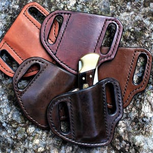 Handmade Custom Sheath for a Buck 110 or 112 or Case, Schrade, Gerber or other Hunter type knife