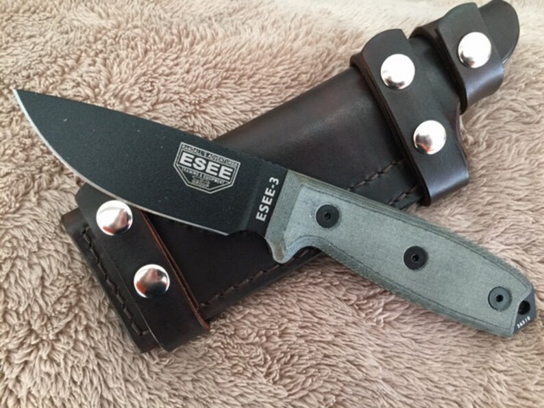 Handmade Esee 3 or RAT 3 Leather Scout Carry Knife Sheath w/o Etsy