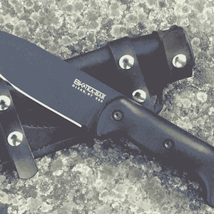 Becker BK2 Scout Carry, Horizontalscheide, Bushcraft, Camping, Jagd, Taktische Scheide, Handgefertigt, Leder, ohne Messer